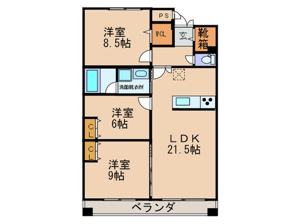 カ－サ川名山の物件間取画像